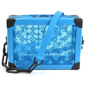 Louis Vuitton Monogram Soft Trunk Crossbody Shoulder Bag Turquoise Mesh
